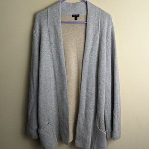 Talbots size XL gray super soft open cardigan sweater